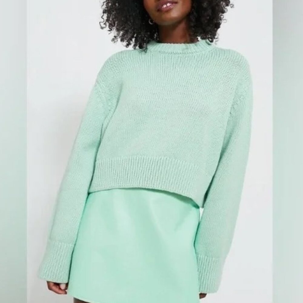 NWT Tuckernuck 100% Cotton Women's Long Sleeve Mint Chip Aiden Sweater XL